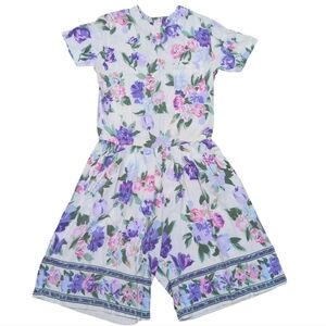 Vintage Ellen Ashley Romper Floral Rayon Women's Small